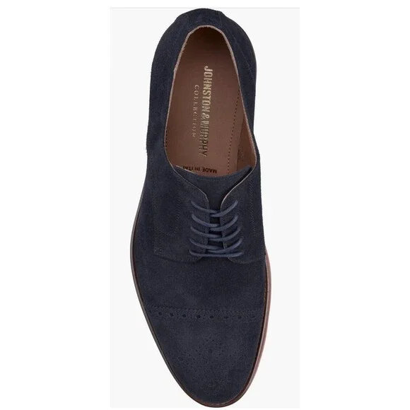 New Johnston & Murphy Collection Ashford Suede Leather Oxford Shoes men Sz 8.5